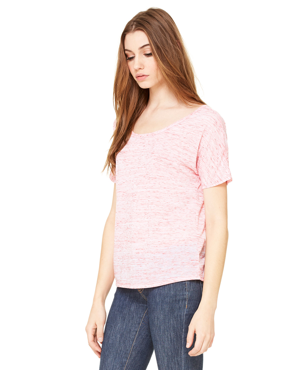 Women's Slouchy T-Shirt - Red Marble