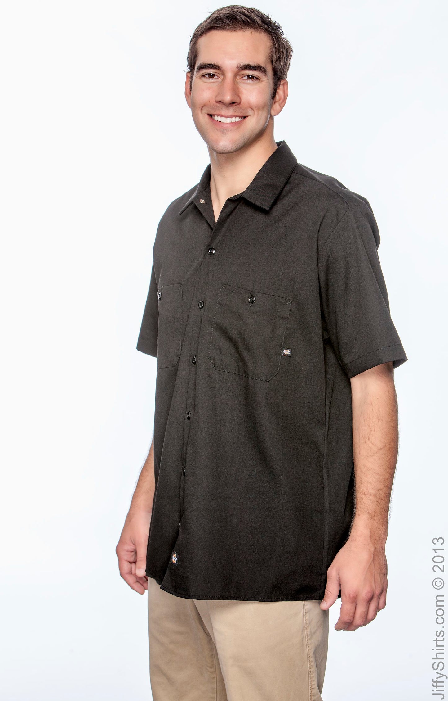 Men's Industrial Short-Sleeve Work Shirt - Black