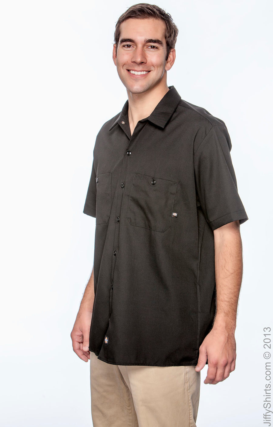 Men's Industrial Short-Sleeve Work Shirt - Black
