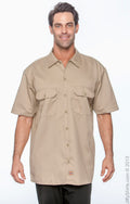 Unisex Short-Sleeve Work Shirt - Khaki