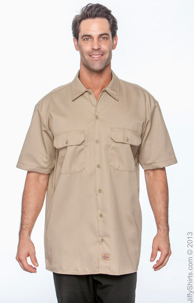 Unisex Short-Sleeve Work Shirt - Khaki