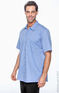 Men's Industrial Short-Sleeve Work Shirt - Light Blue