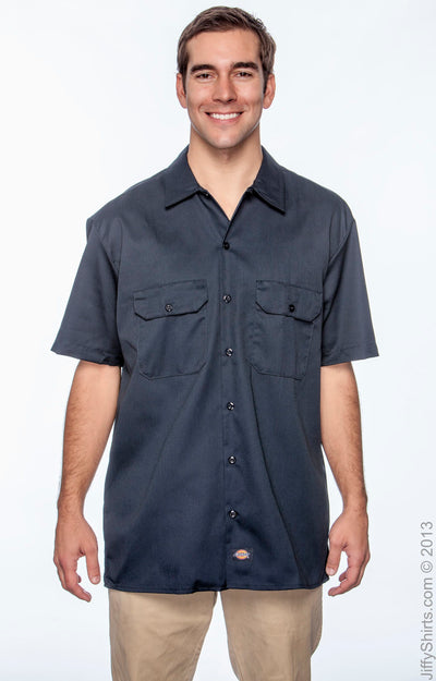 Unisex Short-Sleeve Work Shirt - Dark Navy