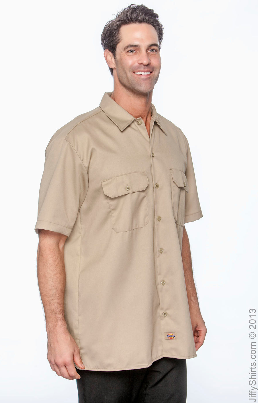 Unisex Short-Sleeve Work Shirt - Khaki