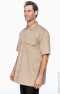 Unisex Short-Sleeve Work Shirt - Khaki