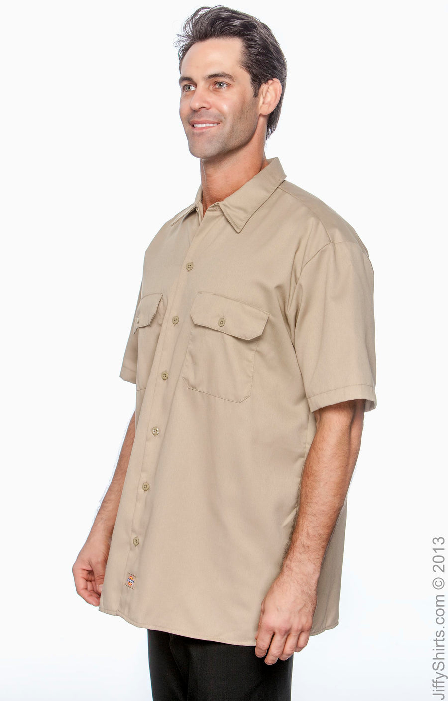 Unisex Short-Sleeve Work Shirt - Khaki