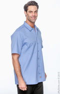 Men's Industrial Short-Sleeve Work Shirt - Light Blue