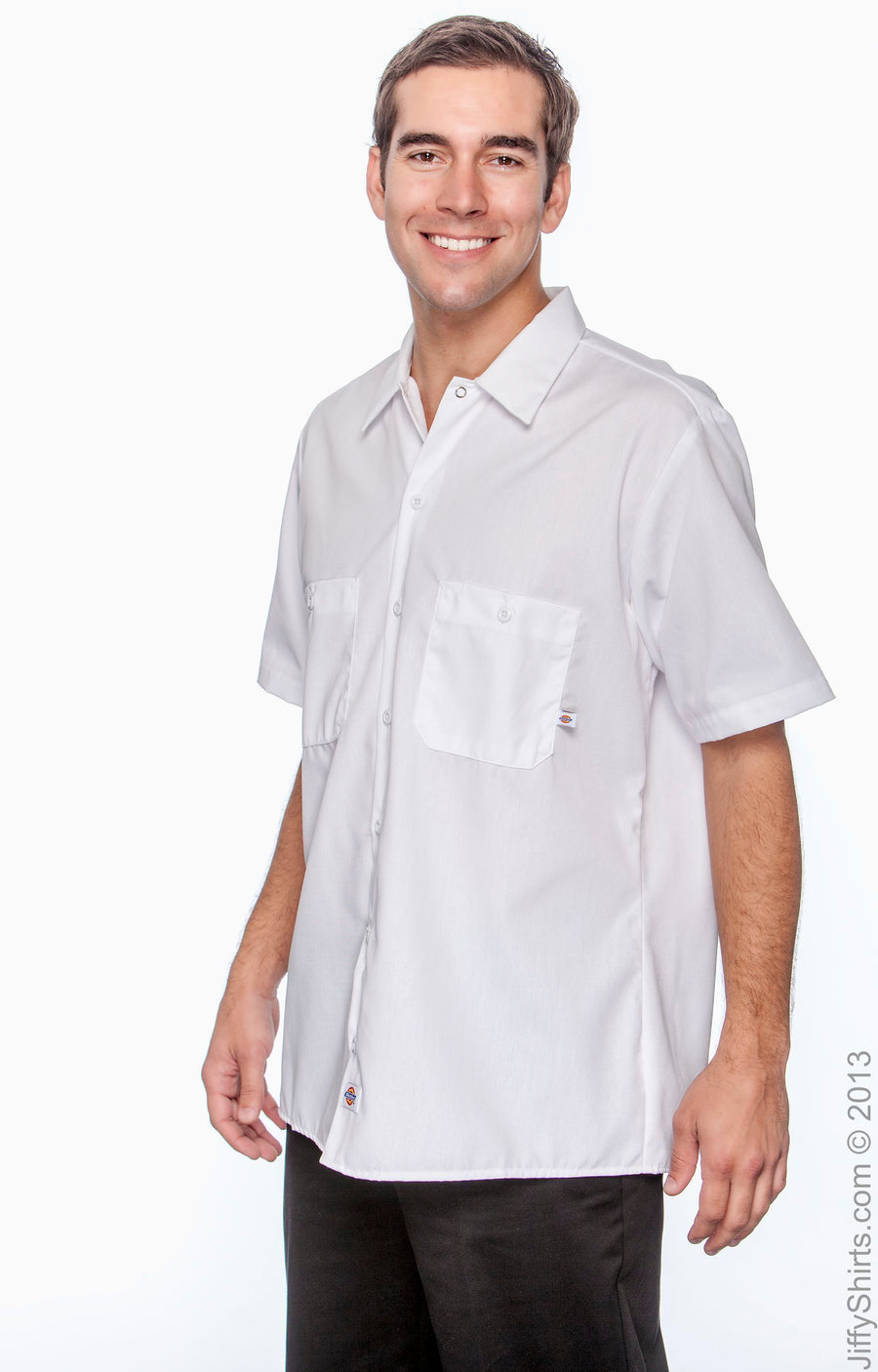 Men's Industrial Short-Sleeve Work Shirt - White