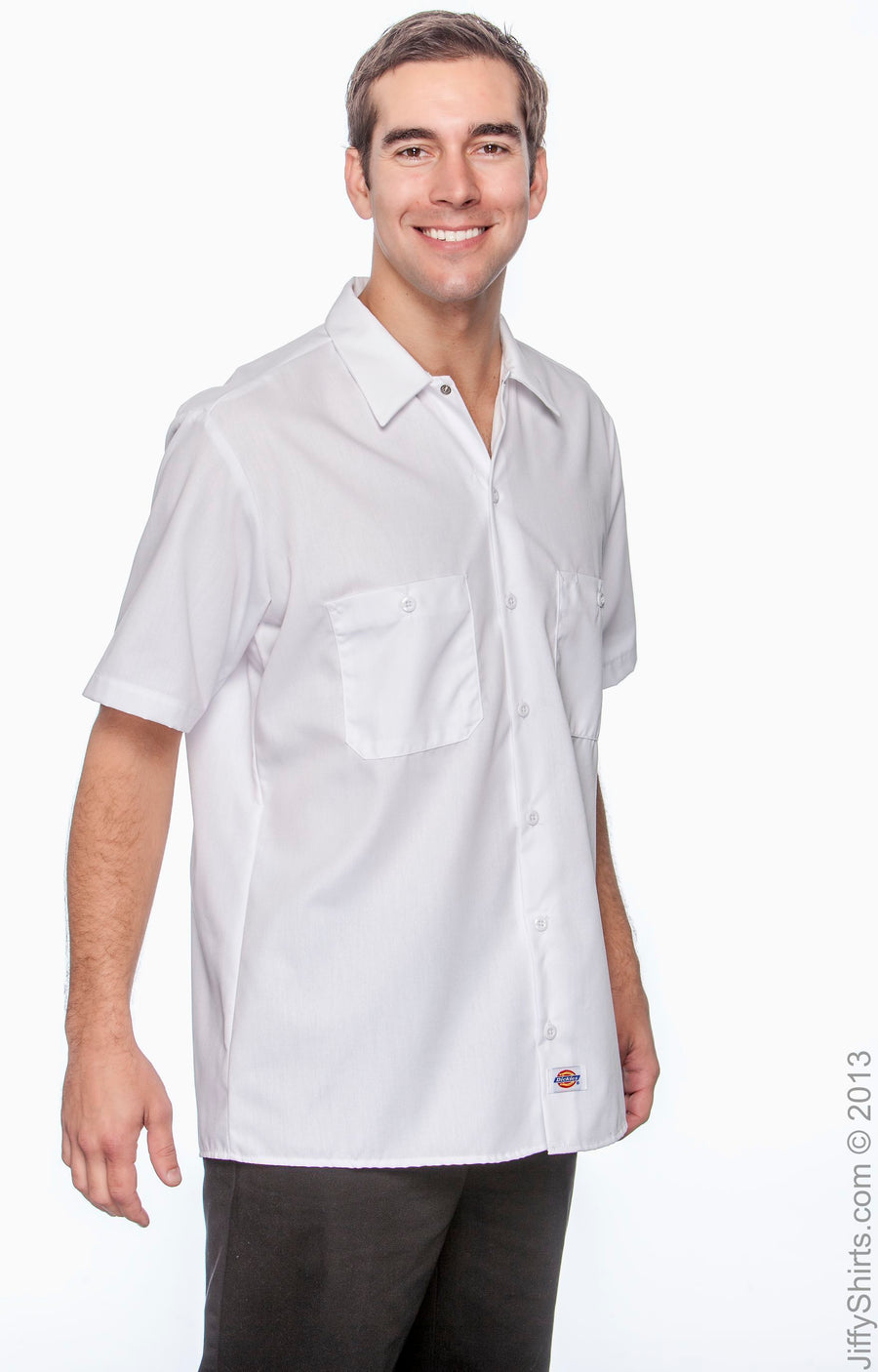Men's Industrial Short-Sleeve Work Shirt - White