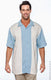 Harriton M575 - Men's Two-Tone Camp Shirt - Cloud Blue / Creme