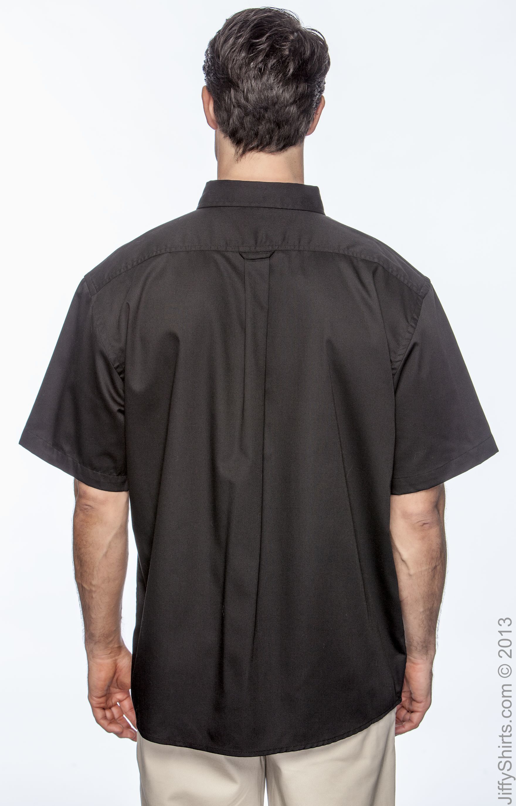 Men's Easy Blend™ Short-Sleeve Twill Shirt with Stain-Release - Black