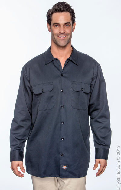Unisex Long-Sleeve Work Shirt - Dark Navy