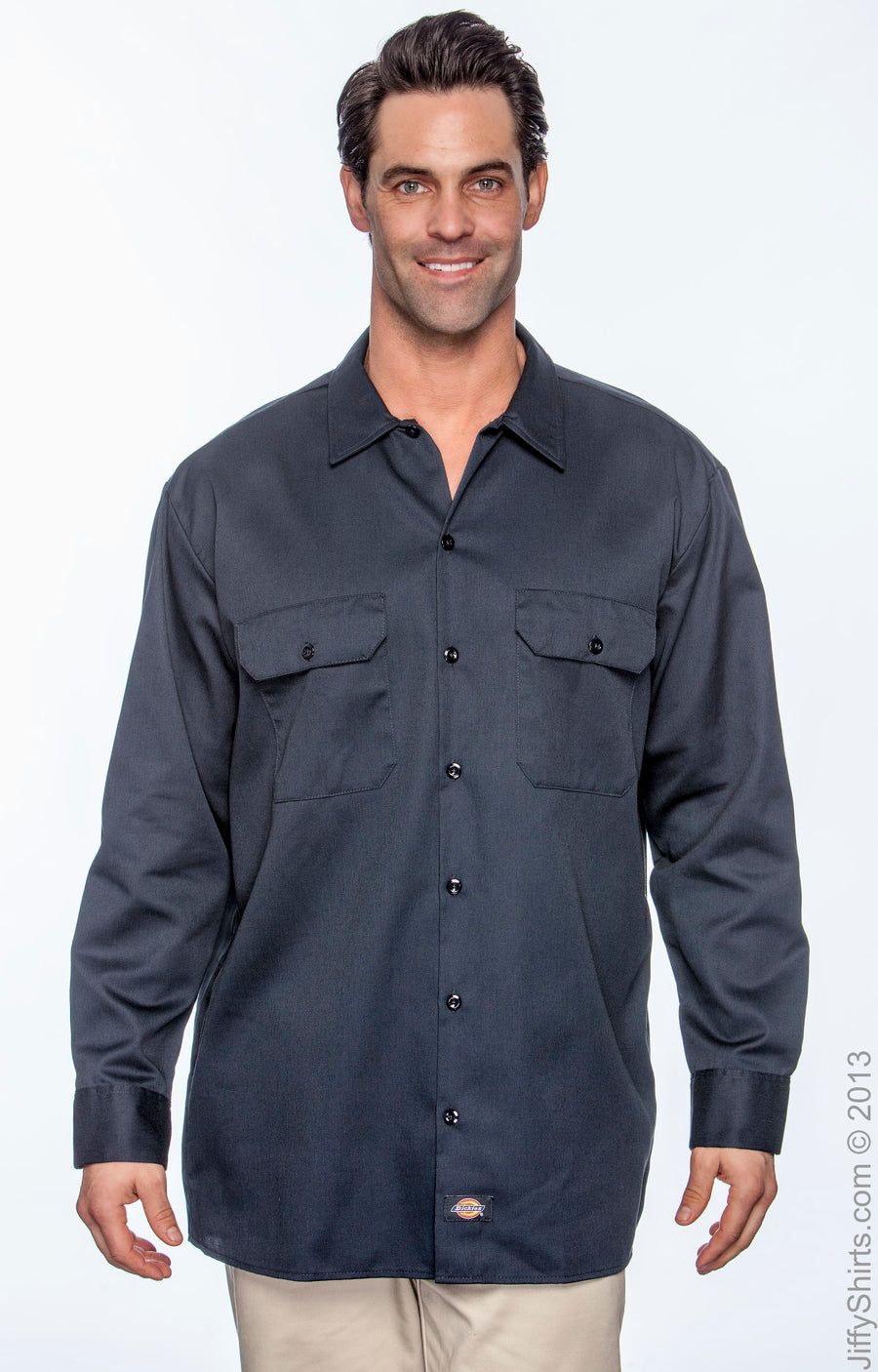 Unisex Long-Sleeve Work Shirt - Dark Navy
