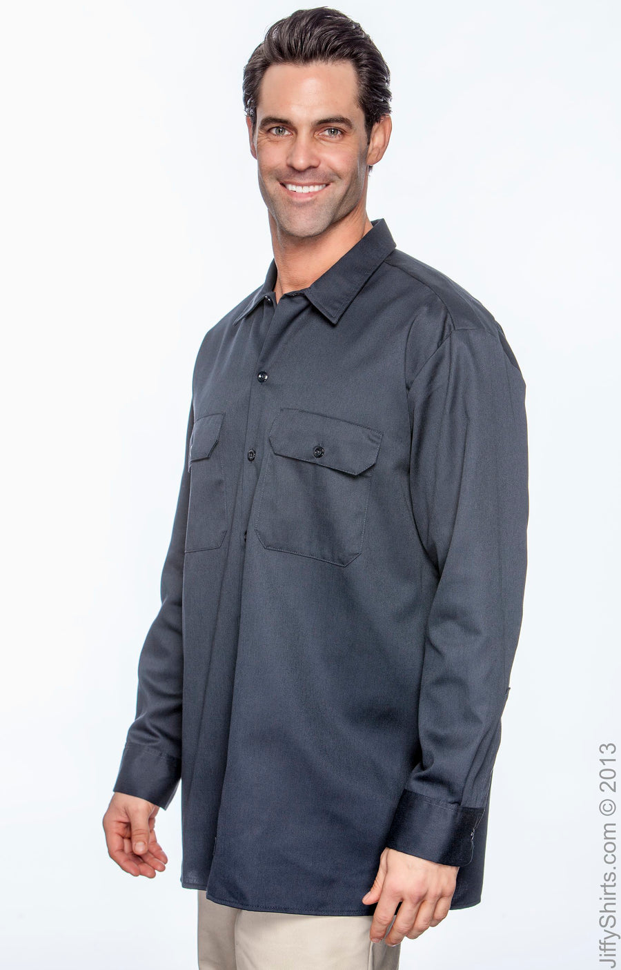Unisex Long-Sleeve Work Shirt - Dark Navy