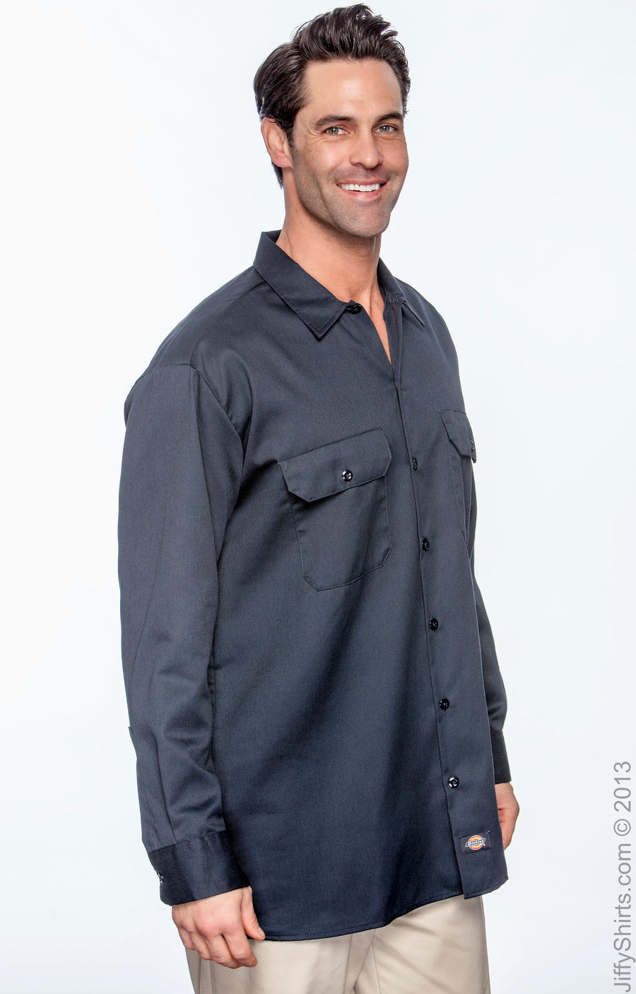 Unisex Long-Sleeve Work Shirt - Dark Navy