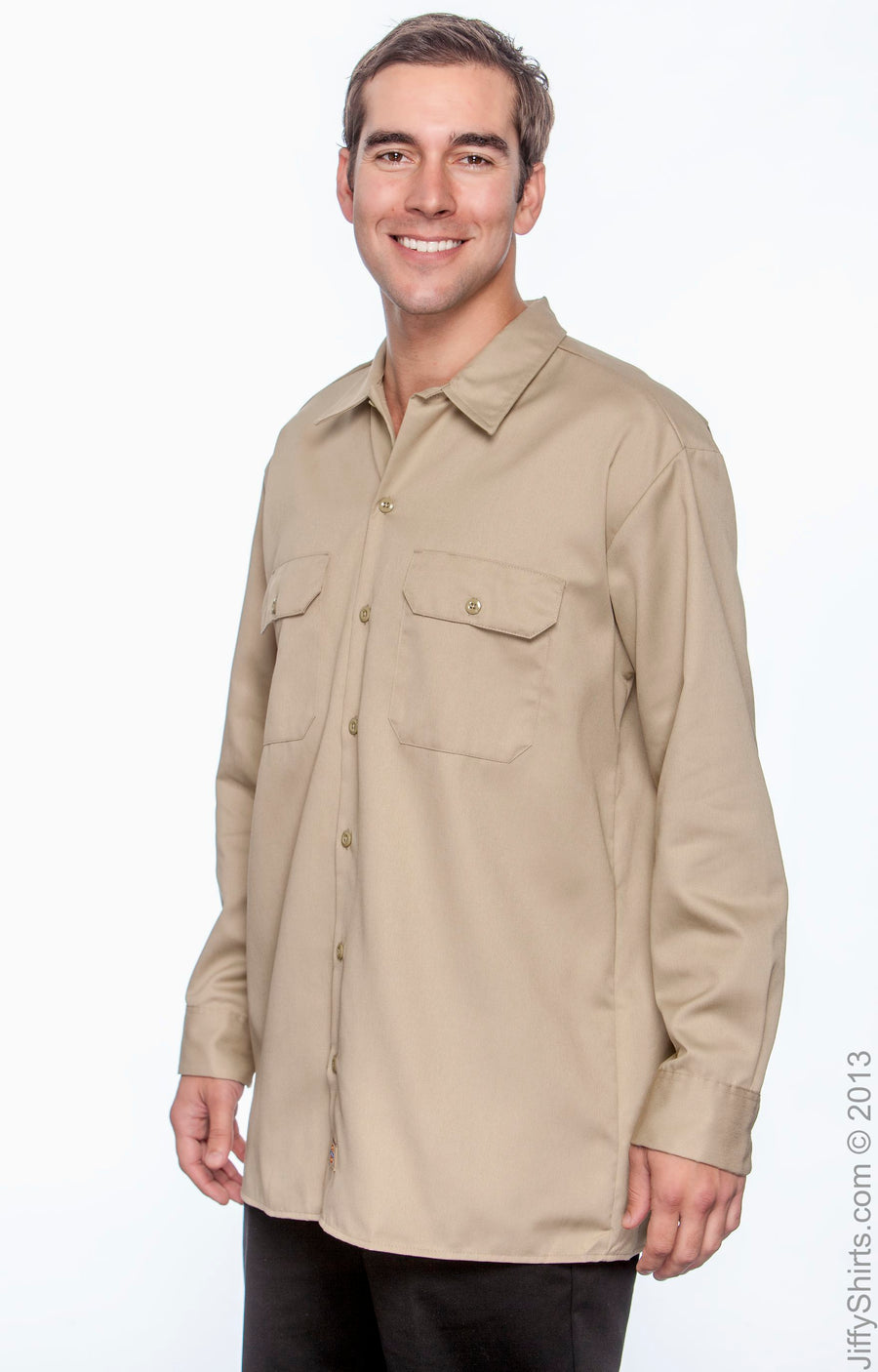 Unisex Long-Sleeve Work Shirt - Khaki