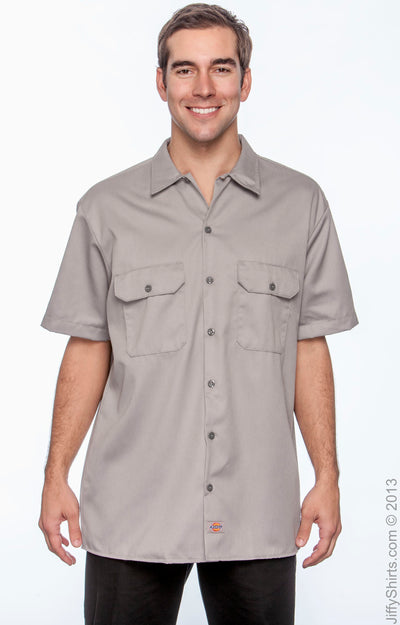 Unisex Short-Sleeve Work Shirt - Silver Gray