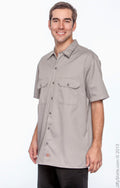 Unisex Short-Sleeve Work Shirt - Silver Gray
