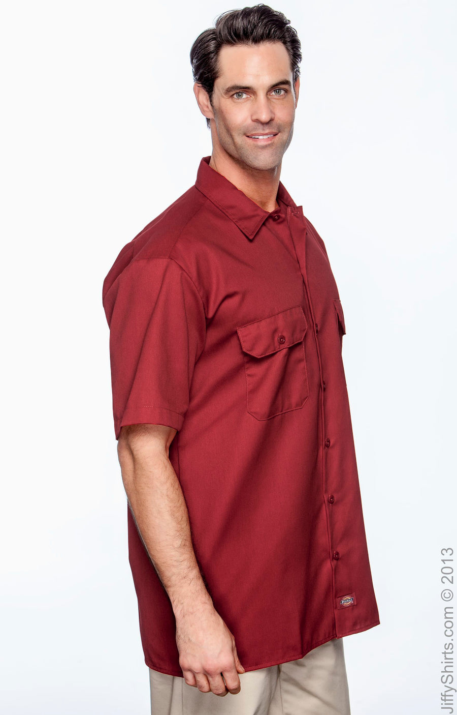 Unisex Short-Sleeve Work Shirt - Red