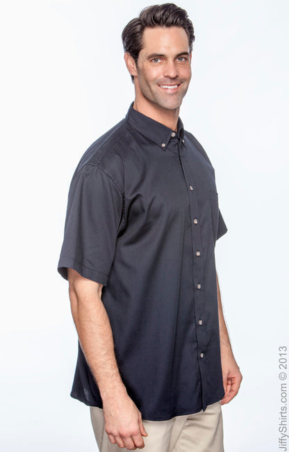 Men's Easy Blend™ Short-Sleeve Twill Shirt with Stain-Release - Navy