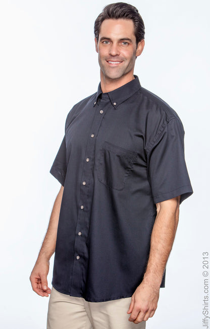 Men's Easy Blend™ Short-Sleeve Twill Shirt with Stain-Release - Navy