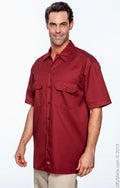 Unisex Short-Sleeve Work Shirt - Red