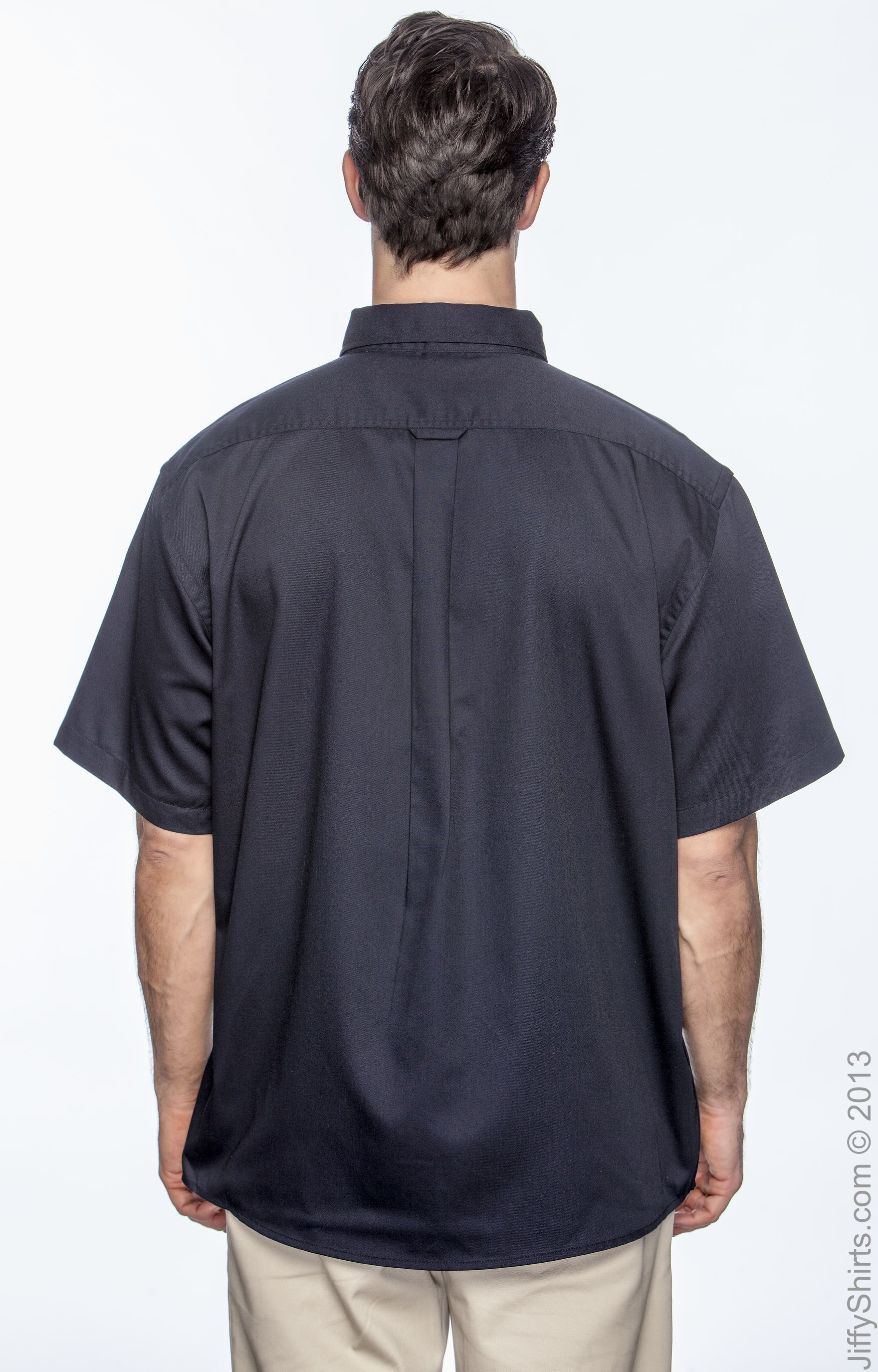 Men's Easy Blend™ Short-Sleeve Twill Shirt with Stain-Release - Navy