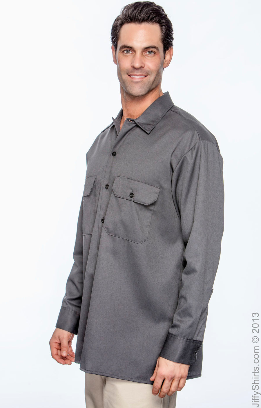 Unisex Long-Sleeve Work Shirt - Charcoal