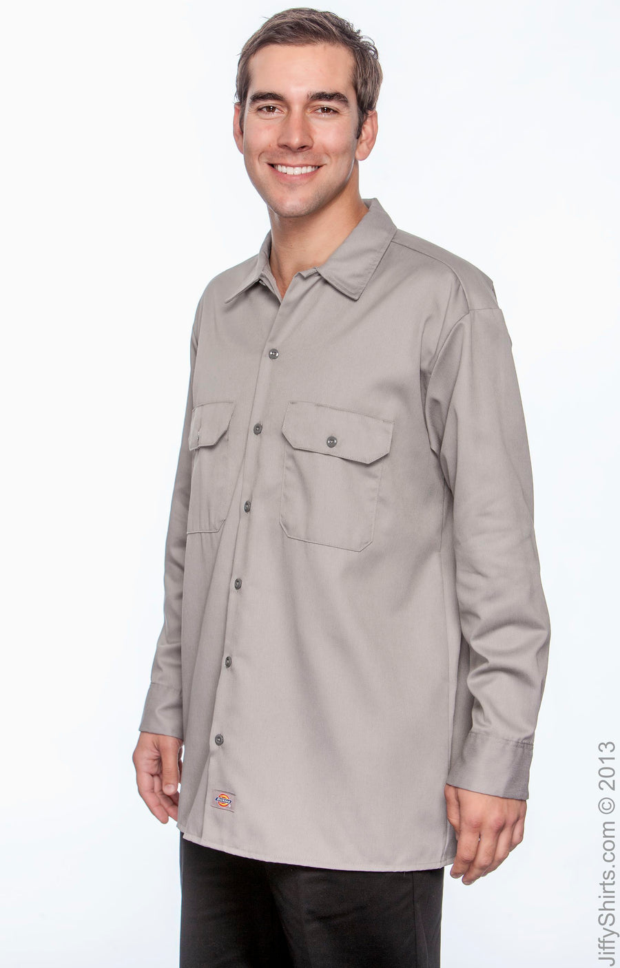 Unisex Long-Sleeve Work Shirt - Silver Gray