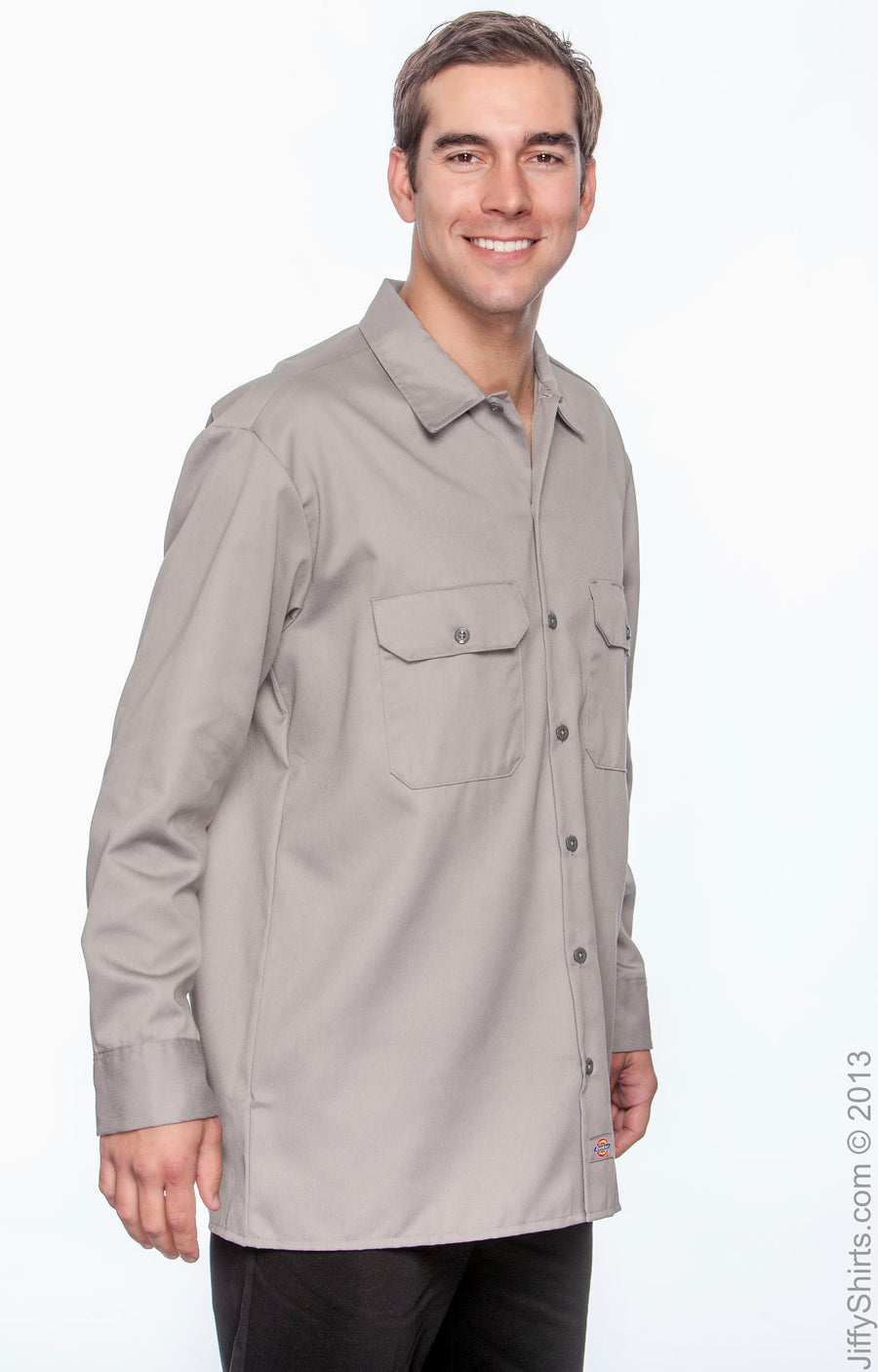 Unisex Long-Sleeve Work Shirt - Silver Gray