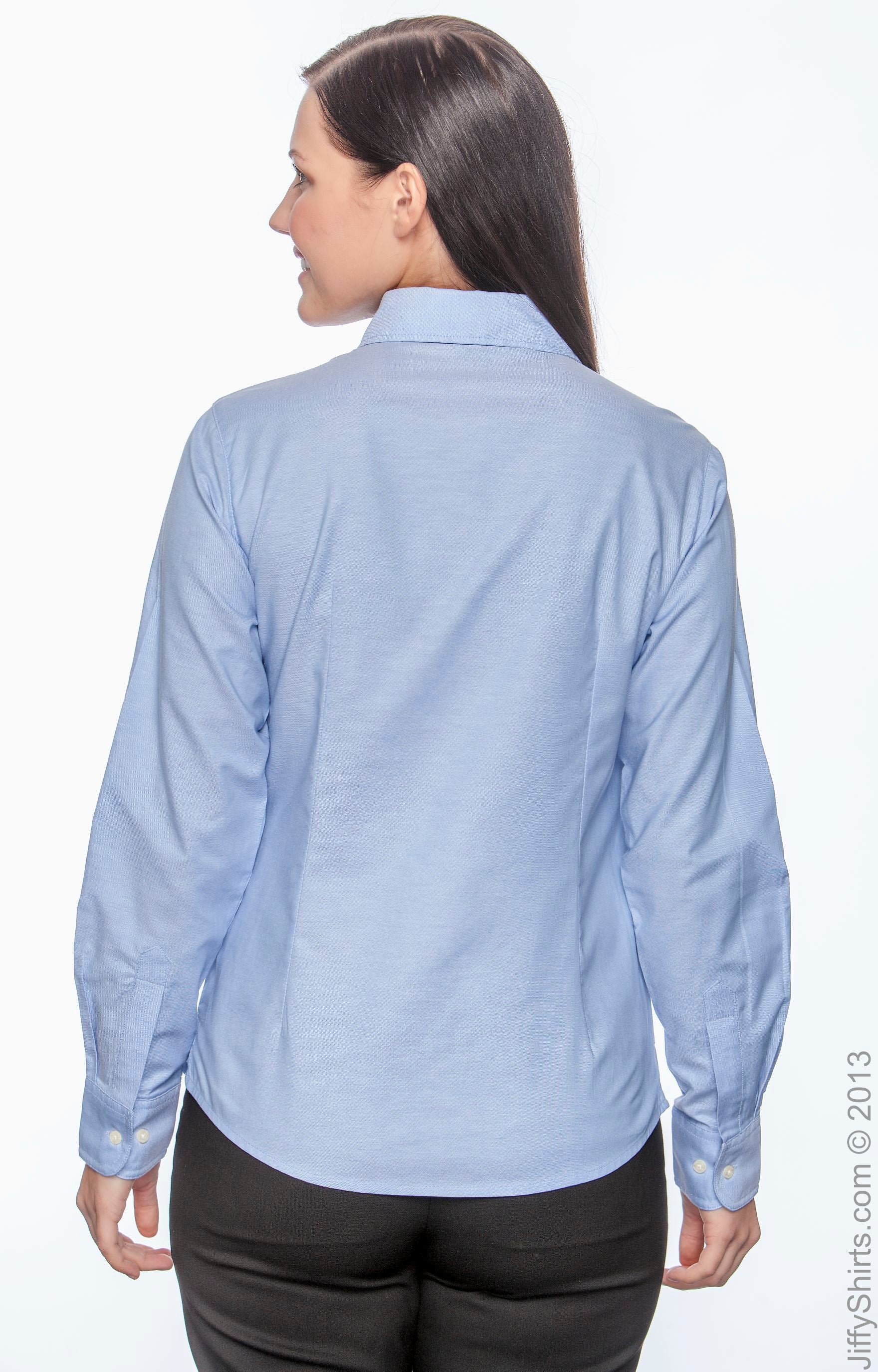 Women's Long-Sleeve Oxford with Stain-Release - Light Blue