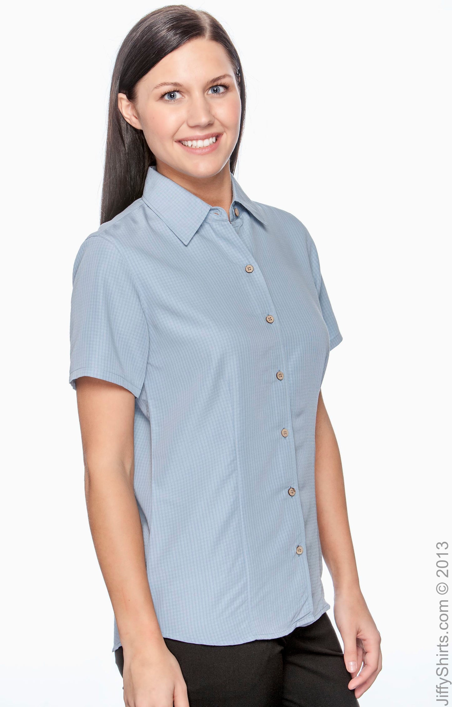 Women's Barbados Textured Camp Shirt - Cloud Blue