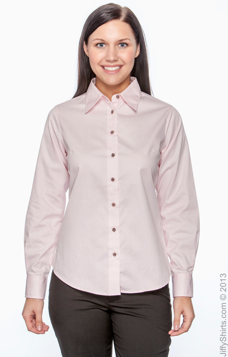 Women's Easy Blend™ Long-Sleeve Twill Shirt with Stain-Release - Blush