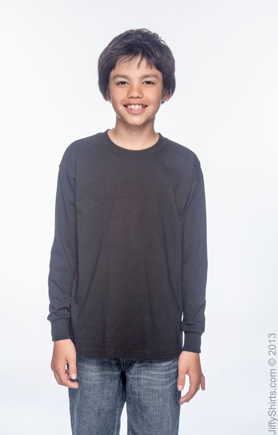 Youth Ultra Cotton® 6 oz. Long-Sleeve T-Shirt - Black