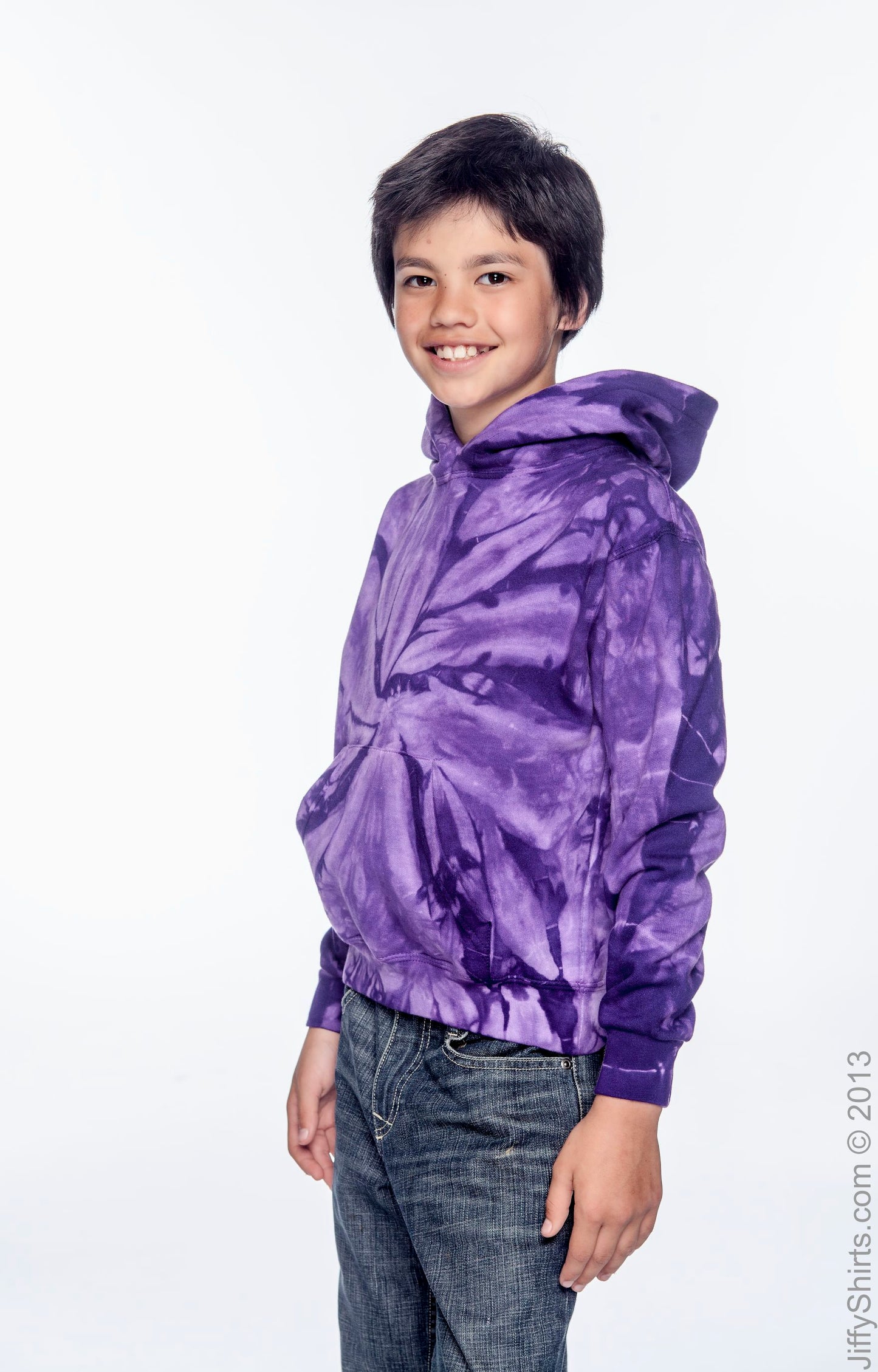 Youth Tie-Dyed Pullover Hoodie - Spider Purple