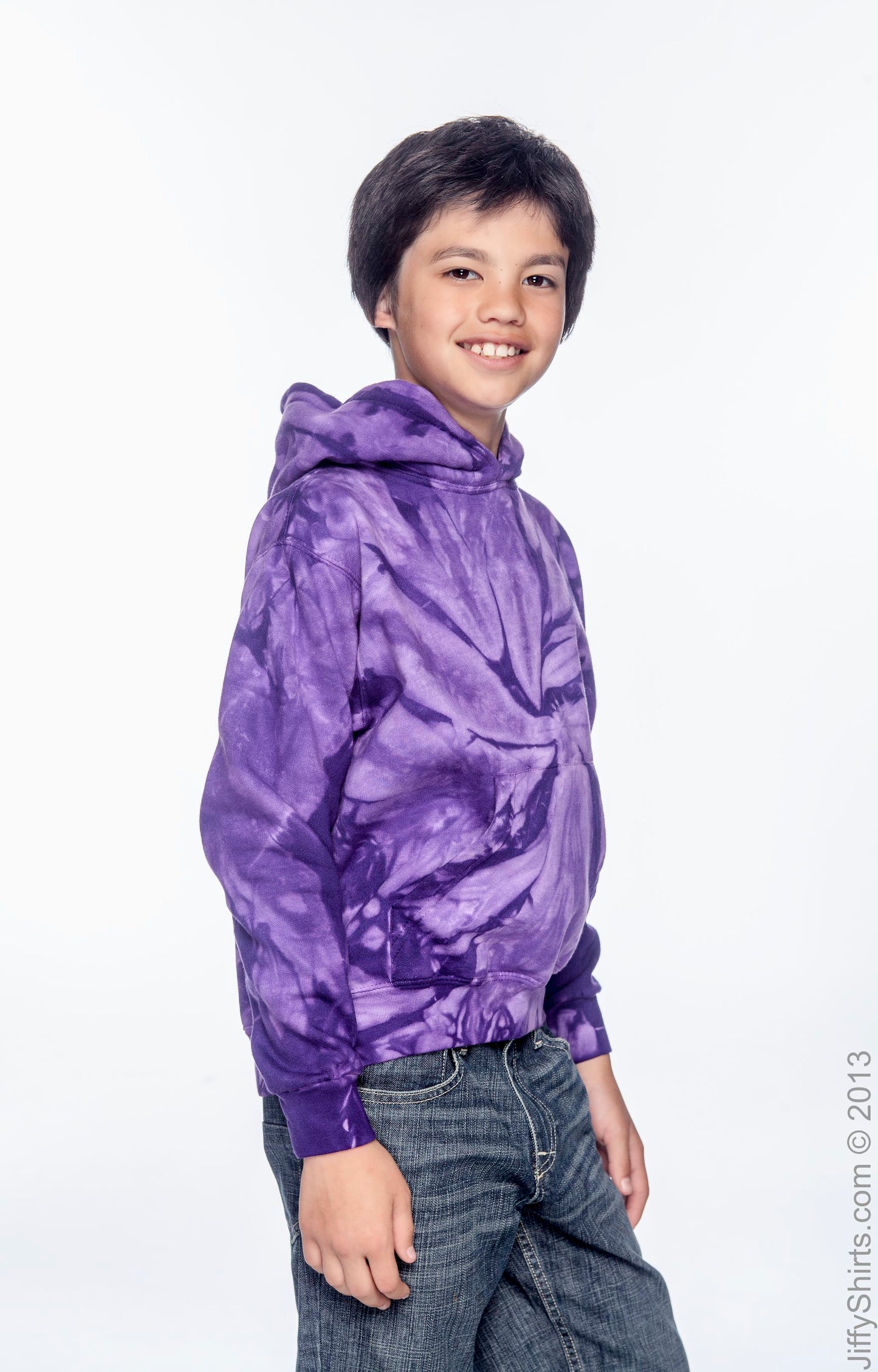 Youth Tie-Dyed Pullover Hoodie - Spider Purple