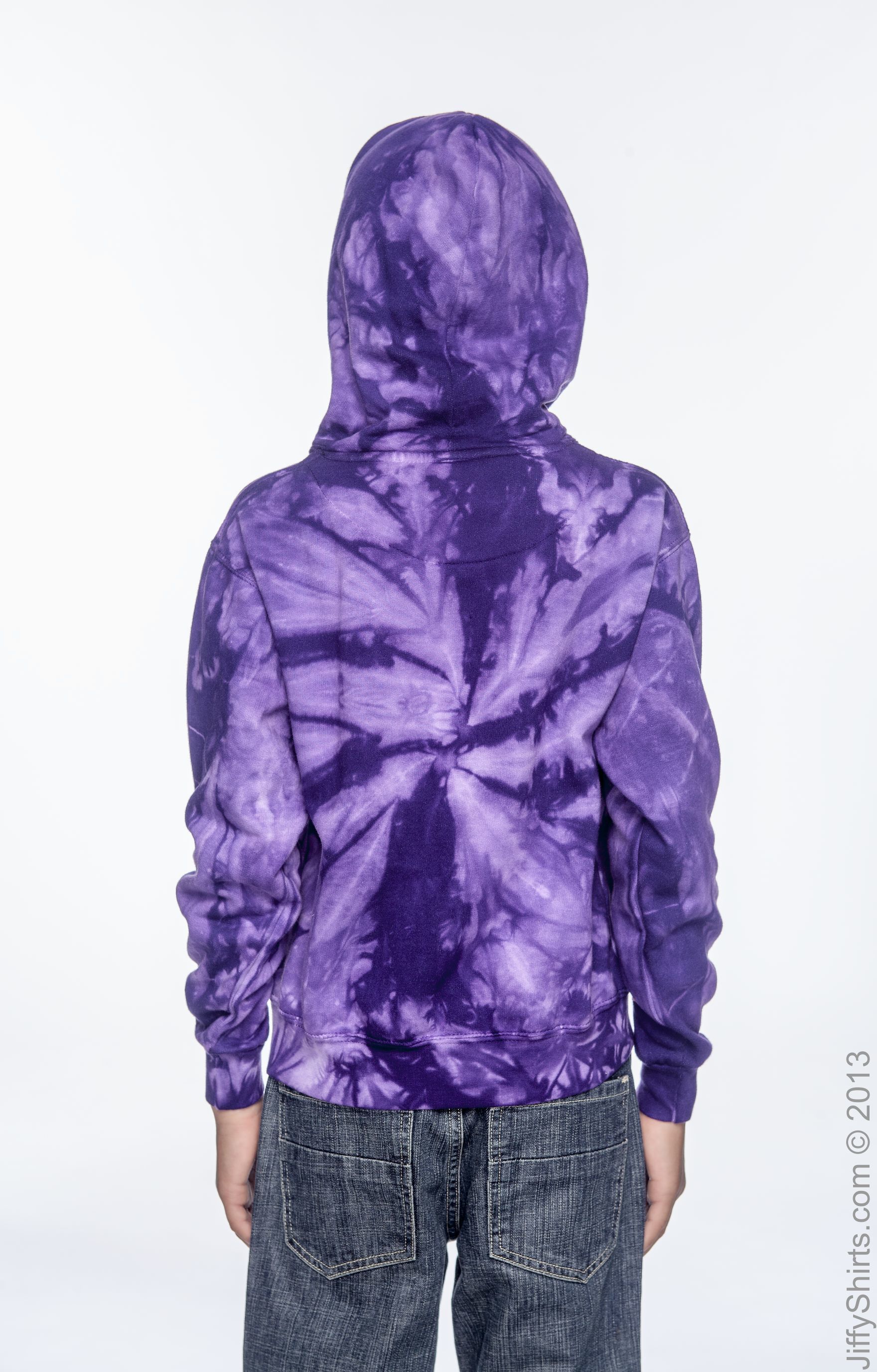 Youth Tie-Dyed Pullover Hoodie - Spider Purple