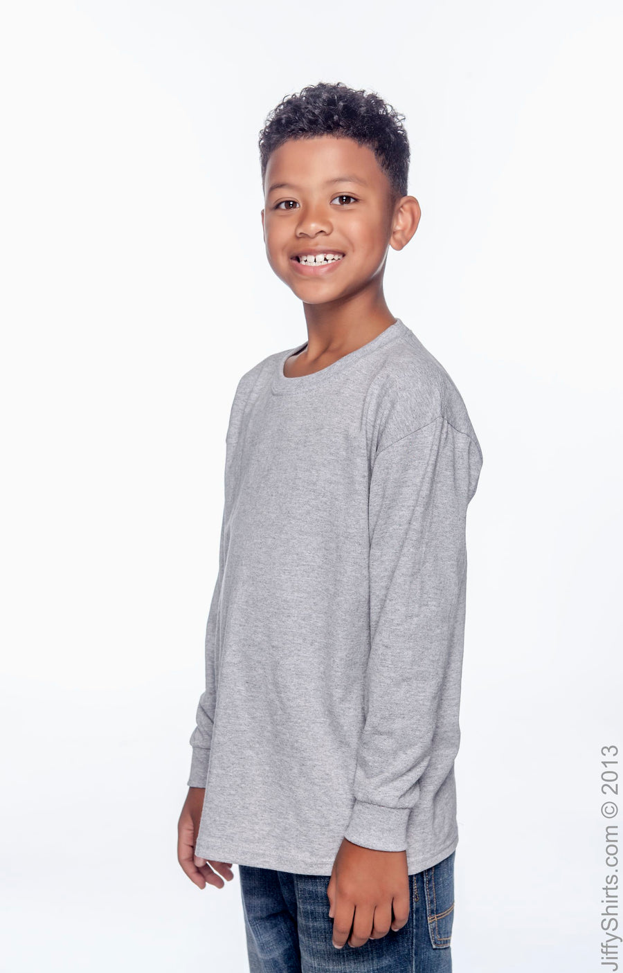 Youth Ultra Cotton® 6 oz. Long-Sleeve T-Shirt - Sport Gray