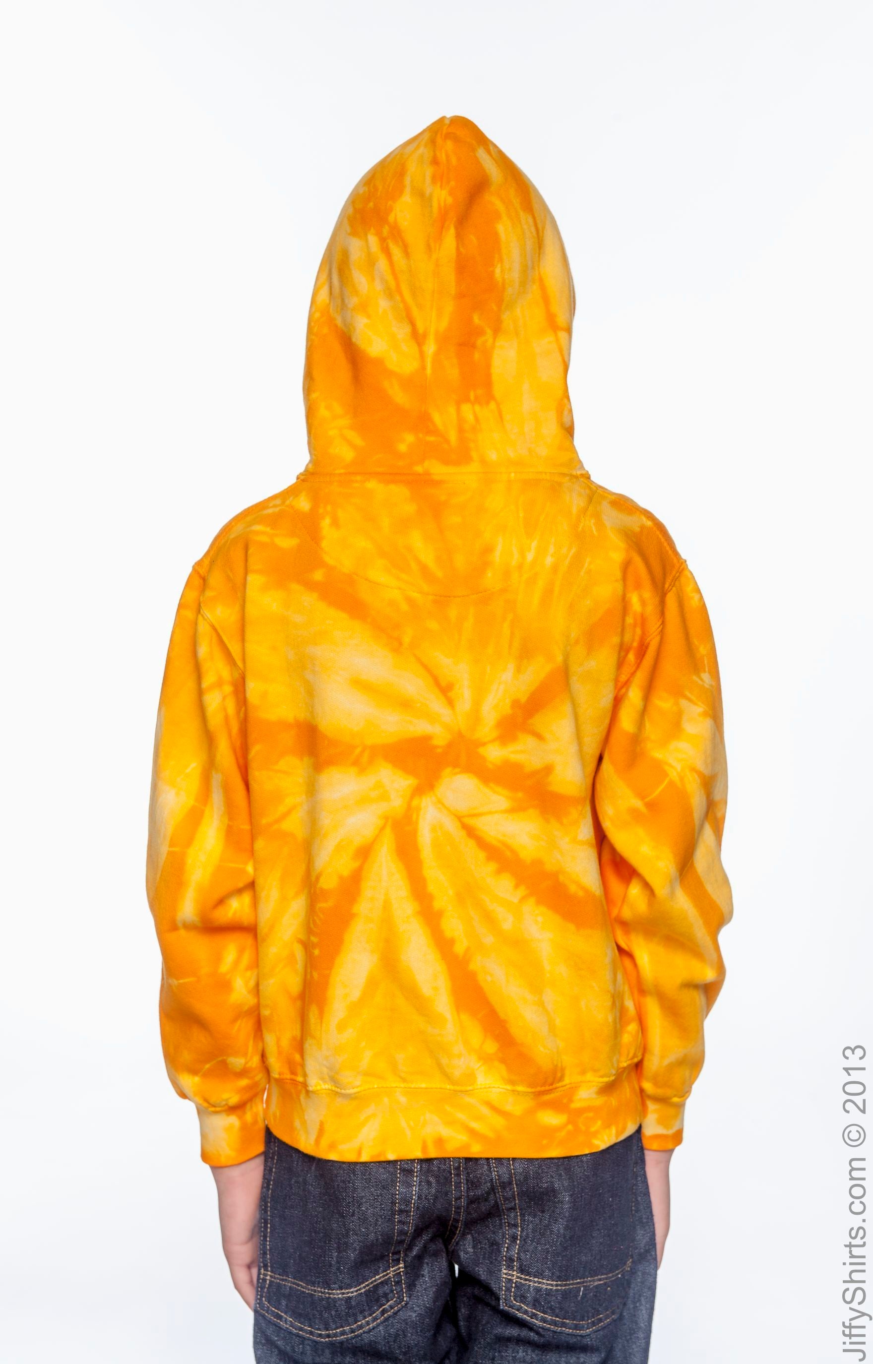 Youth Tie-Dyed Pullover Hoodie - Spider Gold