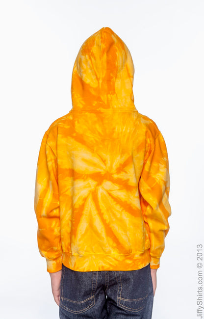 Youth Tie-Dyed Pullover Hoodie - Spider Gold