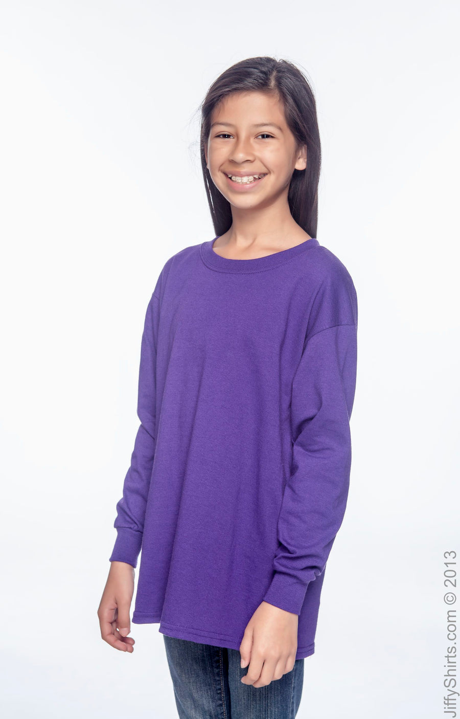 Youth Ultra Cotton® 6 oz. Long-Sleeve T-Shirt - Purple
