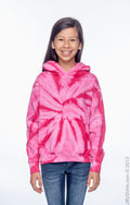 Youth Tie-Dyed Pullover Hoodie - Spider Pink
