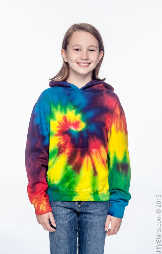 Youth Tie-Dyed Pullover Hoodie - Reactive Rainbow