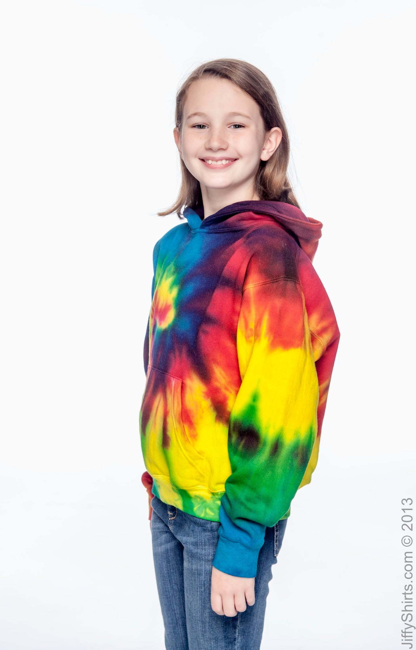 Youth Tie-Dyed Pullover Hoodie - Reactive Rainbow