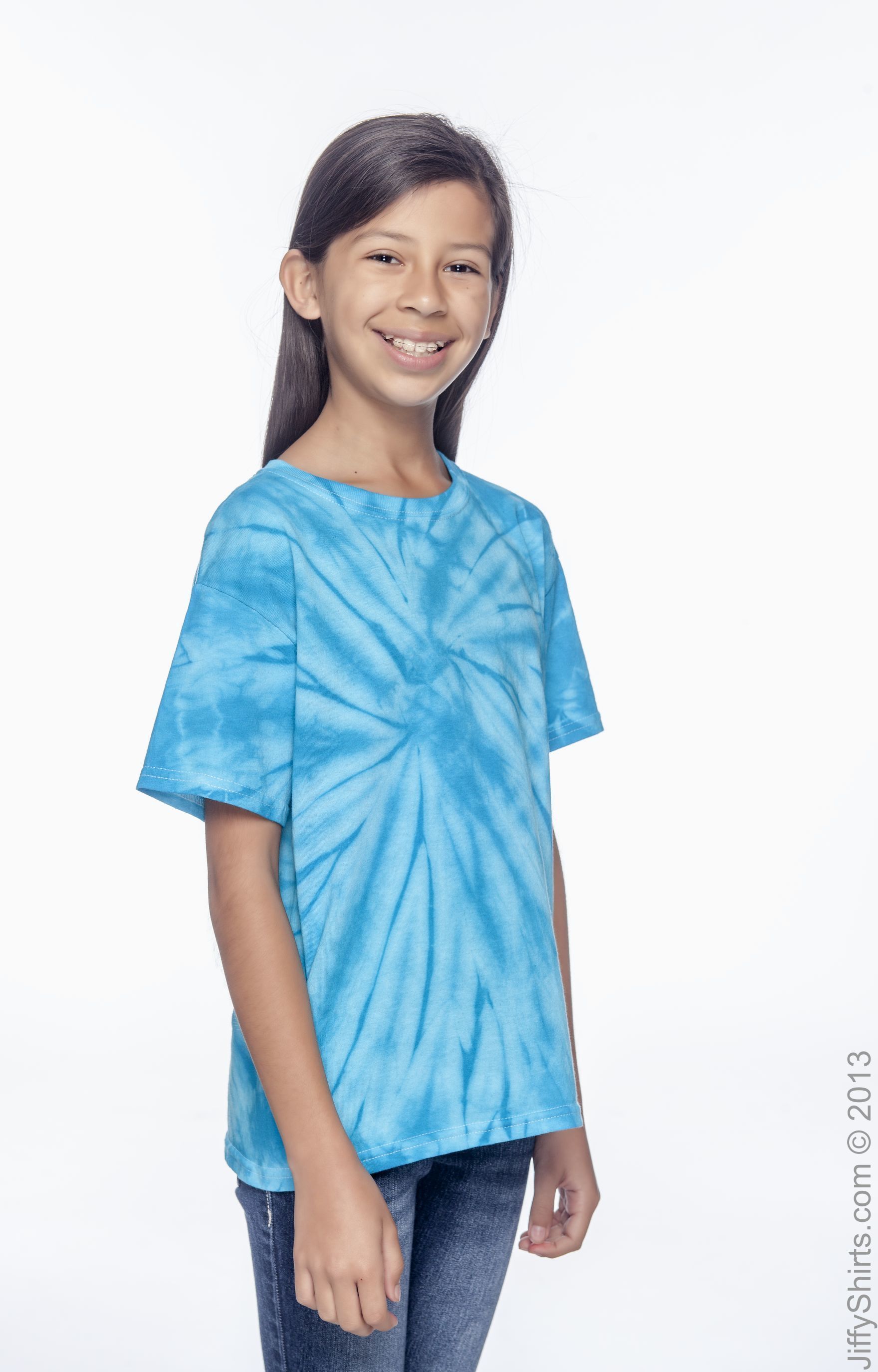 Youth 100% Cotton Spider T-Shirt - Spider Turquoise