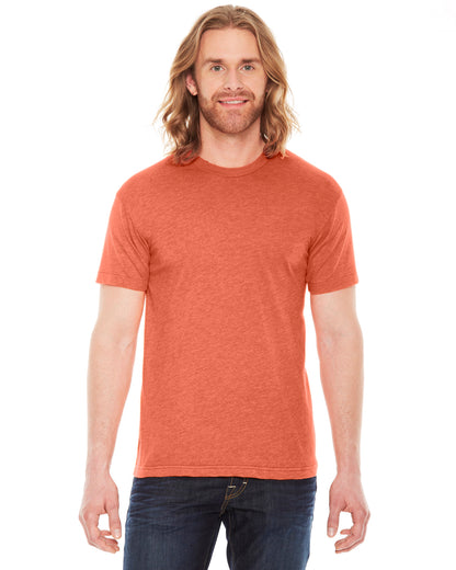 Unisex Poly-Cotton USA Made Crewneck T-Shirt - Heather Orange