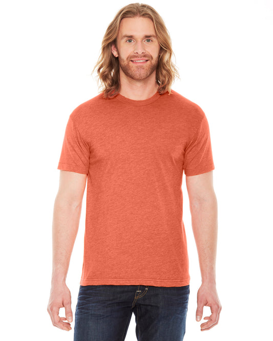 Unisex Poly-Cotton USA Made Crewneck T-Shirt - Heather Orange