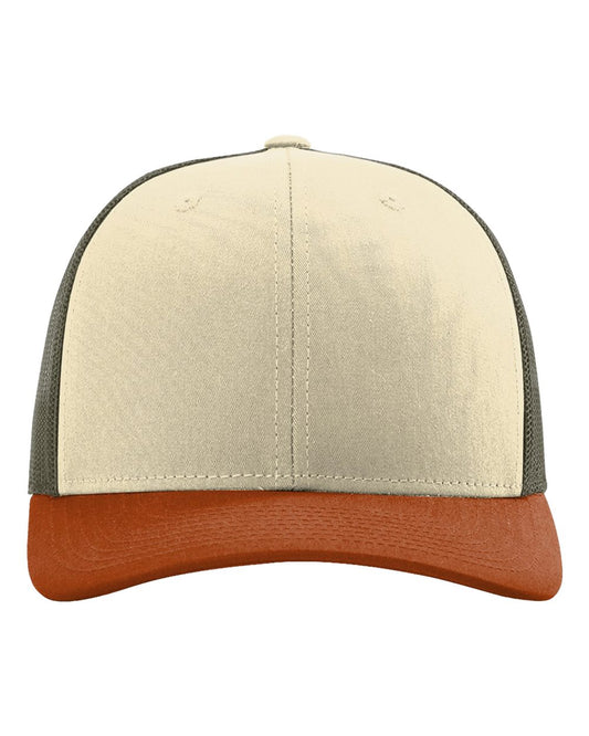 Low Pro Trucker Cap - Cream/ Loden Green/ Dark Orange