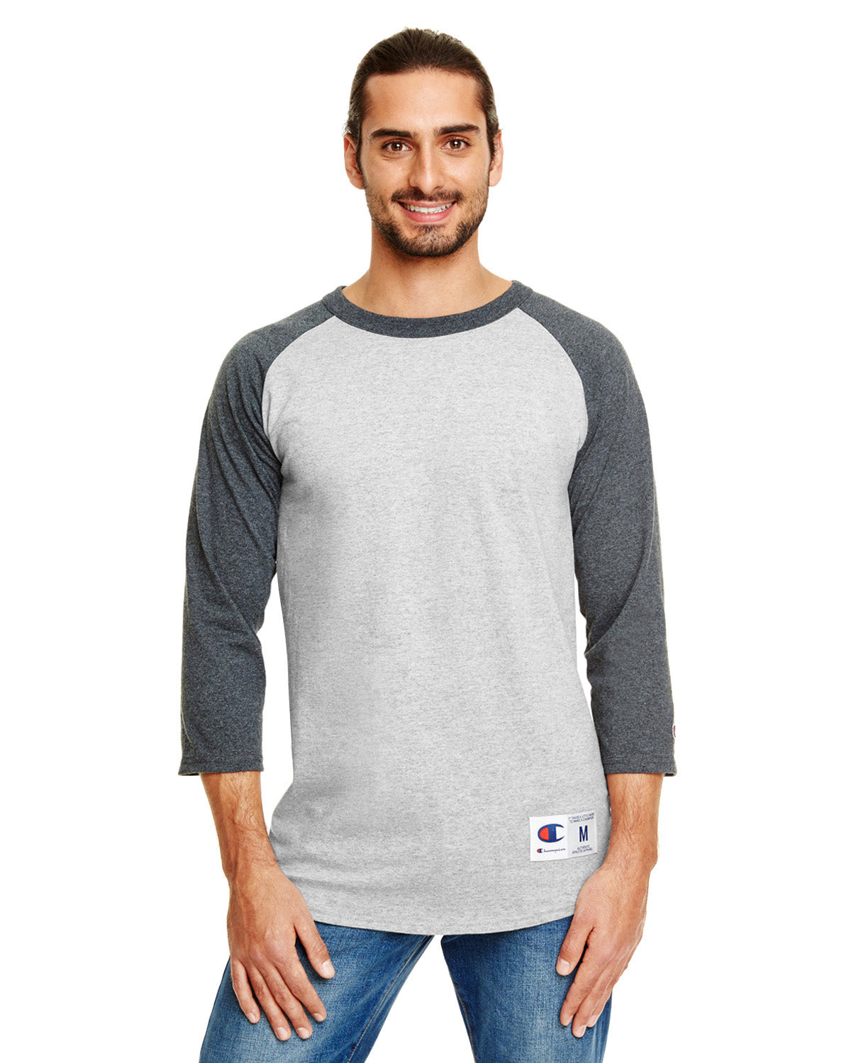 Unisex Raglan T-Shirt - Oxford Gray Heather / Ch Heather