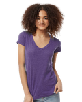 Women's Poly-Rich V-Neck - Heather Purple